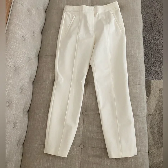 Tory Burch Cream Vanner Slim Trousers - Picture 1 of 5